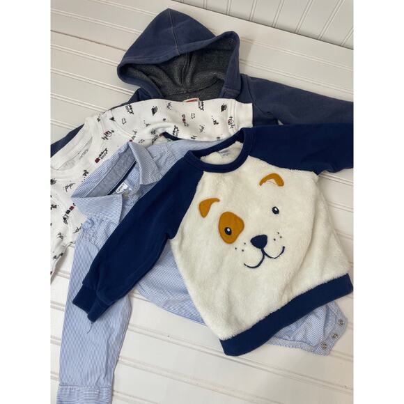 Levi’s Carter’s Raglan Sweater Full Zip Hoodie Shirt & Tee Bundle Size 18 MO - Picture 1 of 8